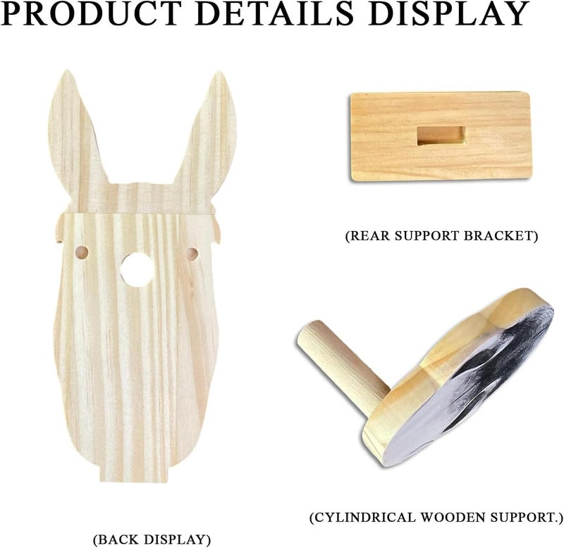 HyeeArt Wooden Animal Glasses Holder , Newsukie - Cute Solid Pine Wood Eyeglasses Stand,Carving Sunglasses Eyeglass Display Stand,Newsukie Creative Gift Glasses Holder for Desk (Flowers Highland Cow) (Donkey) - Image 4